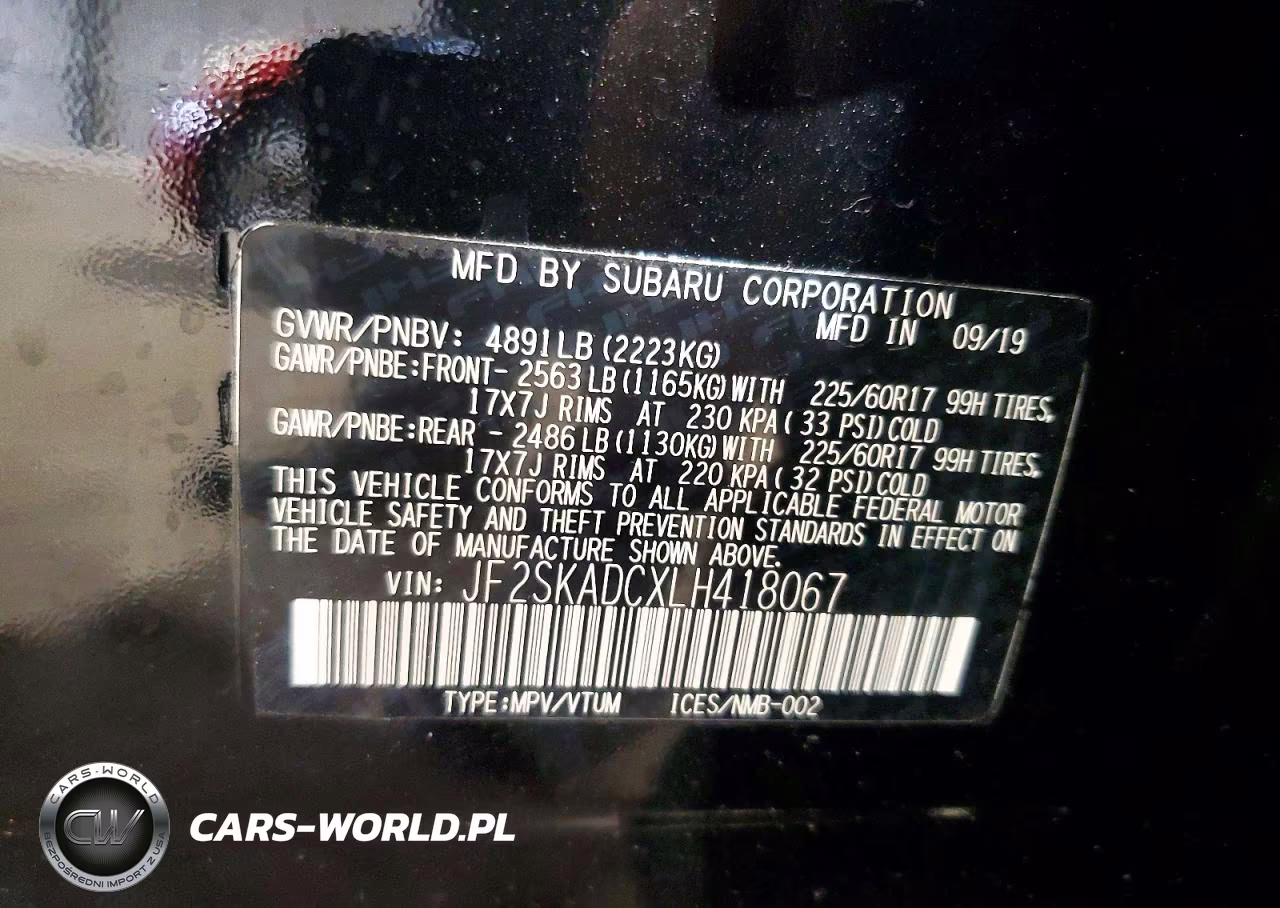 2020 Subaru Forester VIN:JF2SKADCXLH418067 - 13