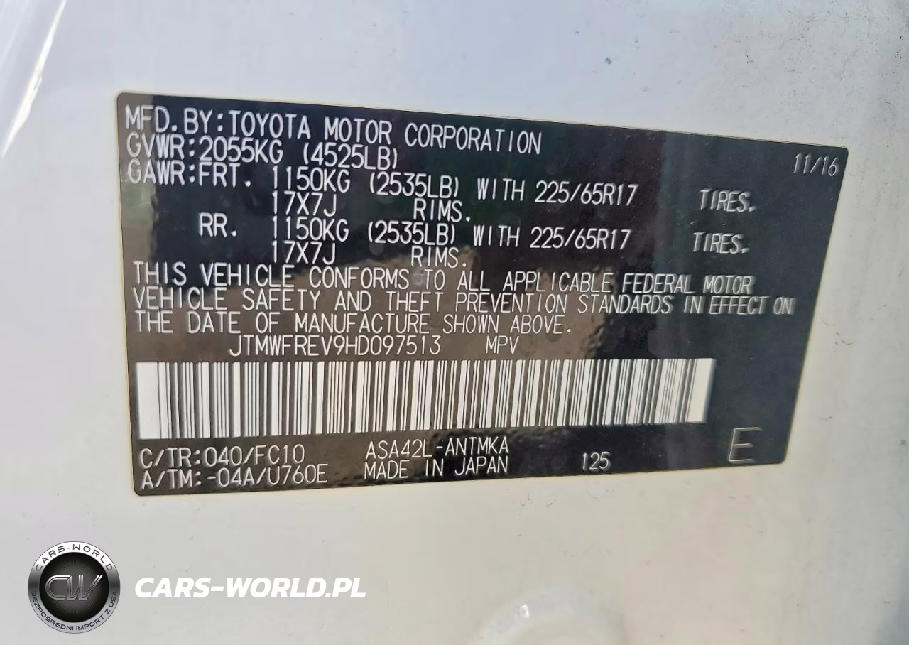 2017 Toyota Rav4 Xle VIN:JTMWFREV9HD097513 - 14