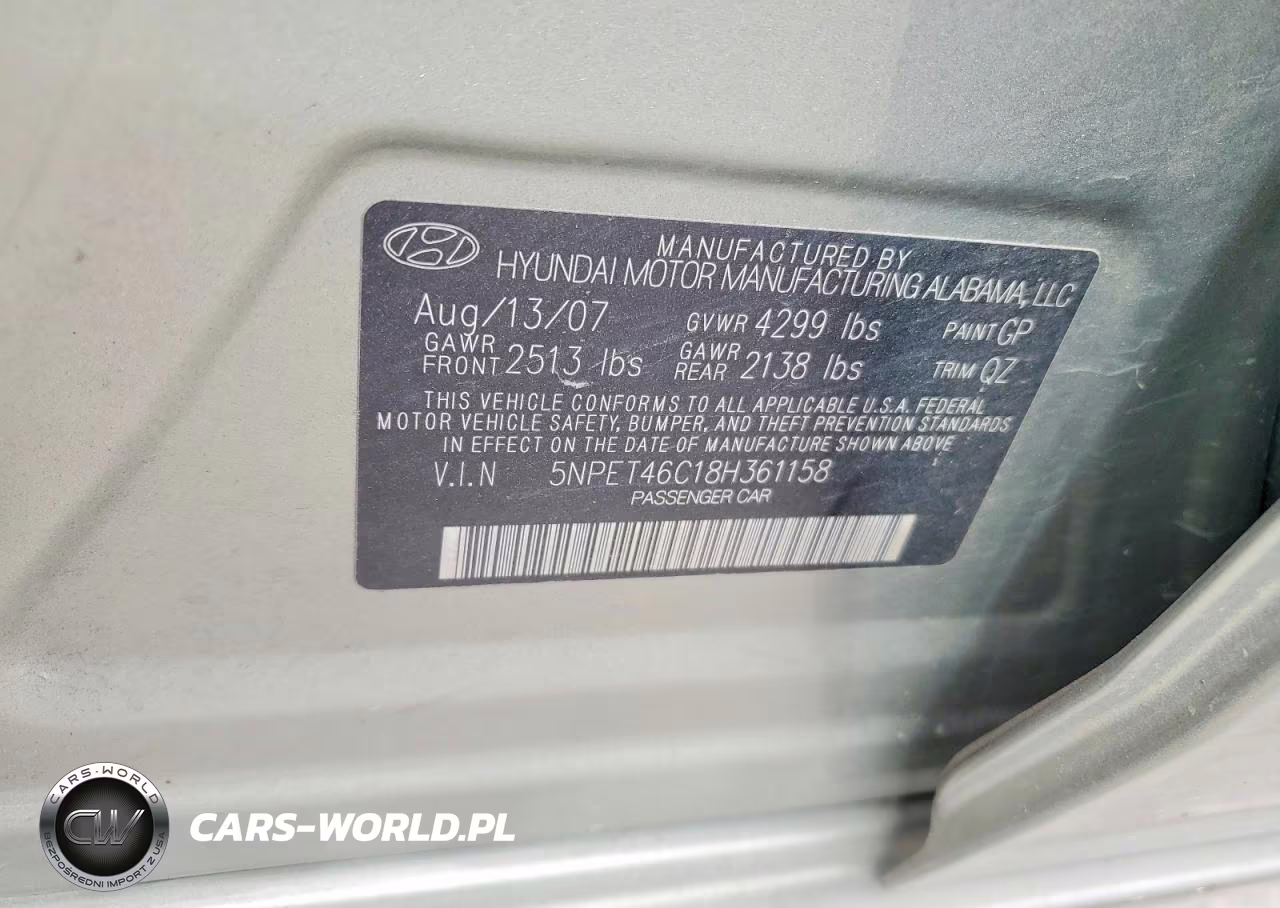 2008 Hyundai Sonata Gls VIN:5NPET46C18H361158 - 12