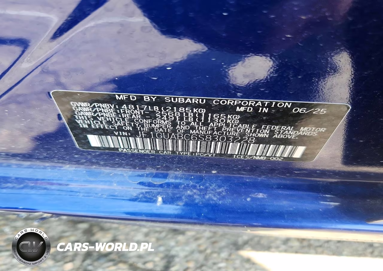 2025 Subaru Impreza VIN:JF1GUABC6S8303228 - 12