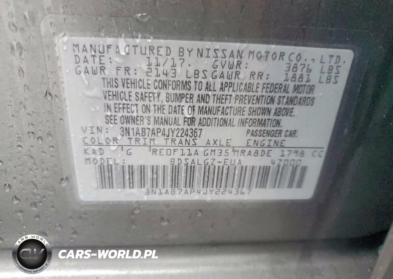 2018 Nissan Sentra Sl VIN:3N1AB7AP4JY224367 - 12