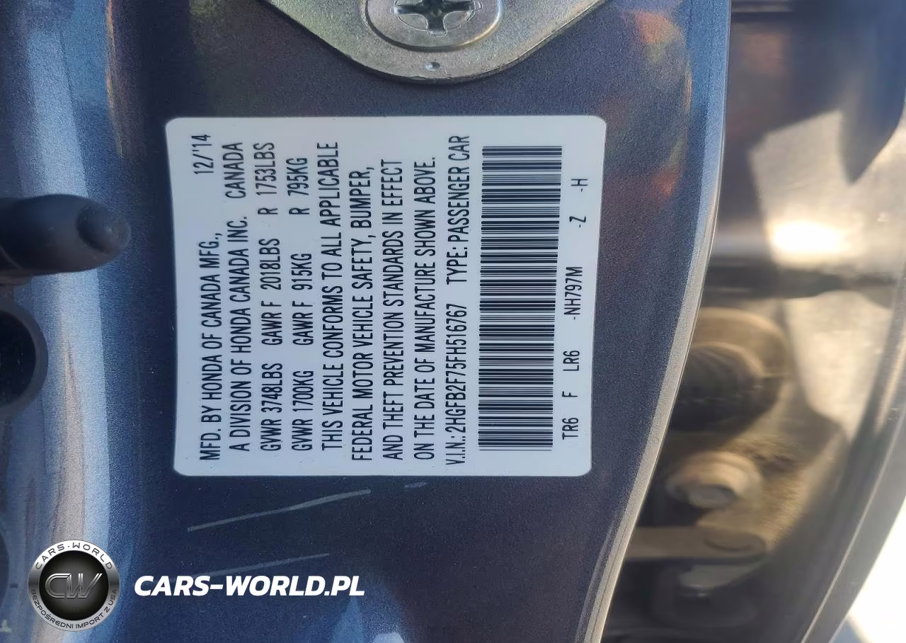 2015 Honda Civic Se VIN:2HGFB2F75FH516767 - 13