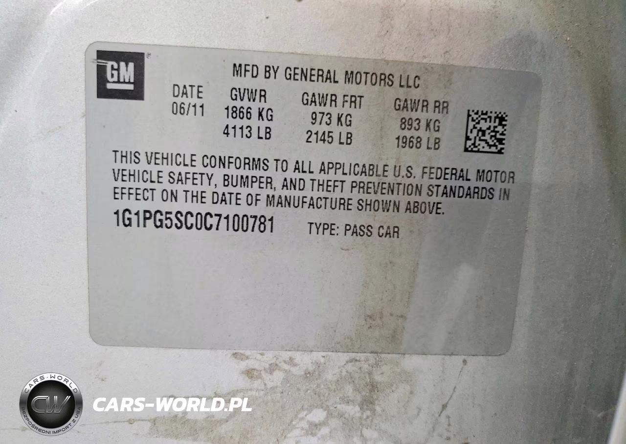 2012 Chevrolet Cruze Lt VIN:1G1PG5SC0C7100781 - 12