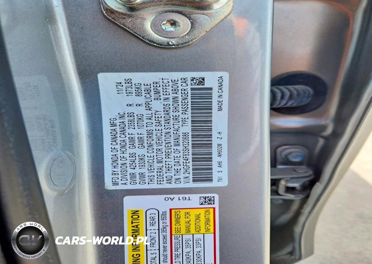 2025 Honda Civic Sport VIN:2HGFE4F83SH320686 - 12