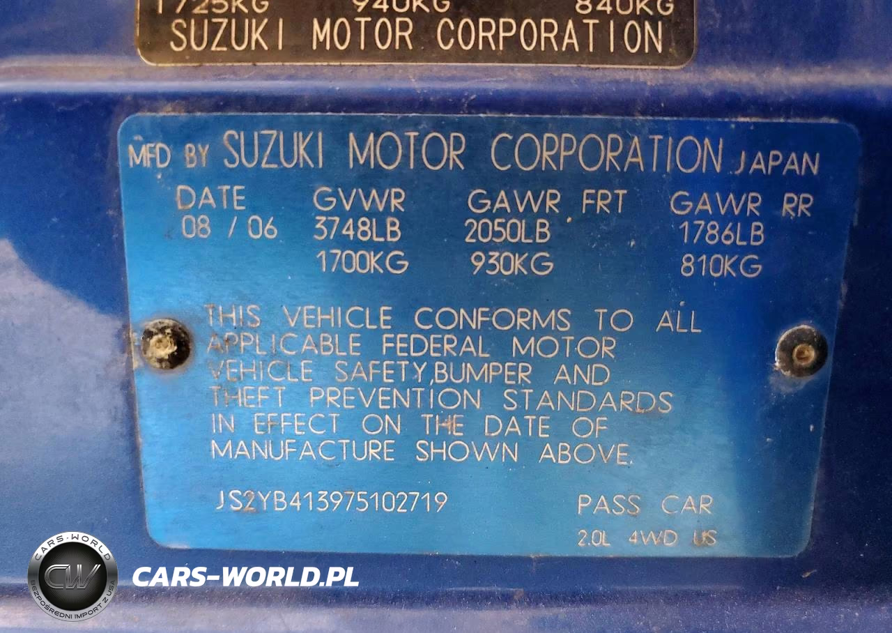2007 Suzuki Sx4 VIN:JS2YB413975102719 - 12