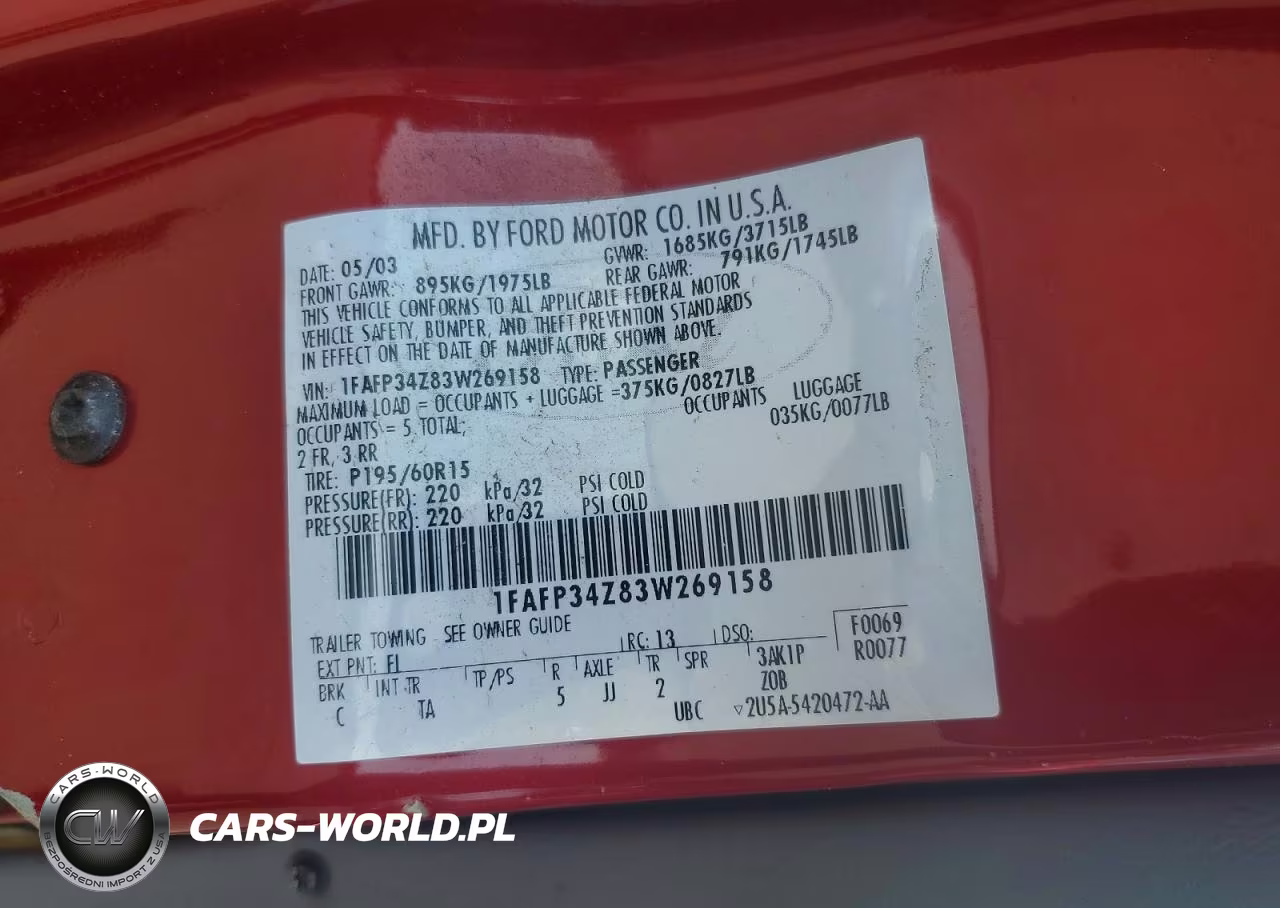 2003 Ford Focus Lx VIN:1FAFP34Z83W269158 - 13