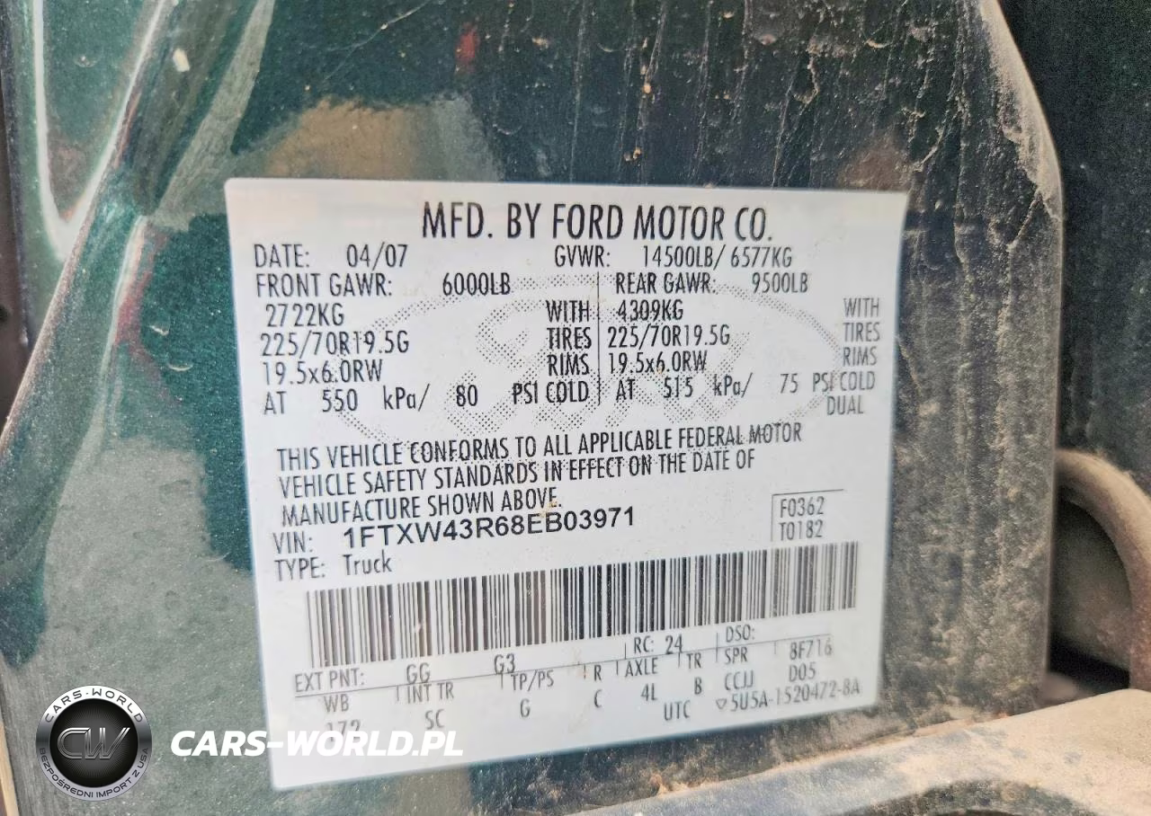 2008 Ford F450 Super Duty VIN:1FTXW43R68EB03971 - 12