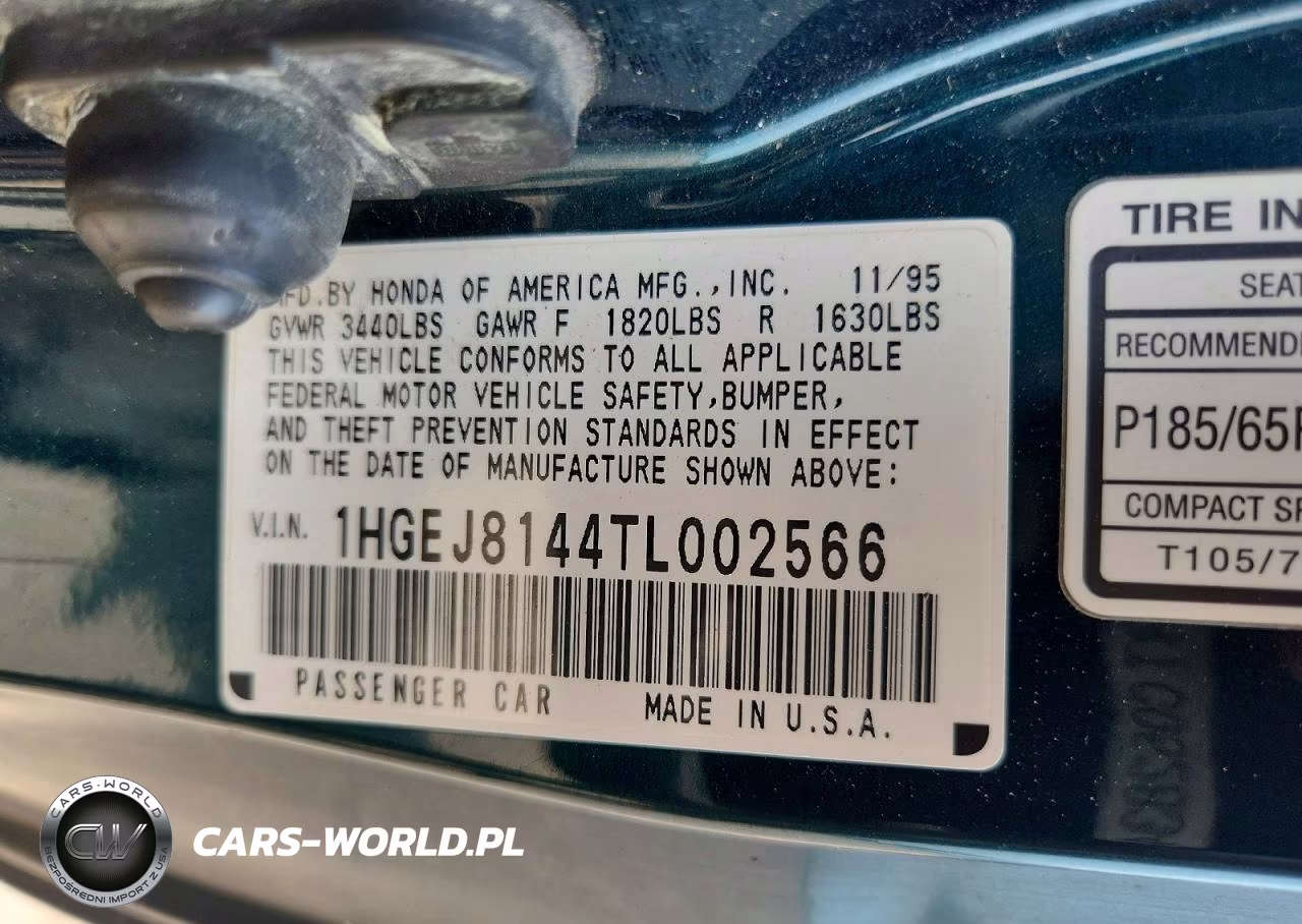1996 Honda Civic Ex VIN:1HGEJ8144TL002566 - 12