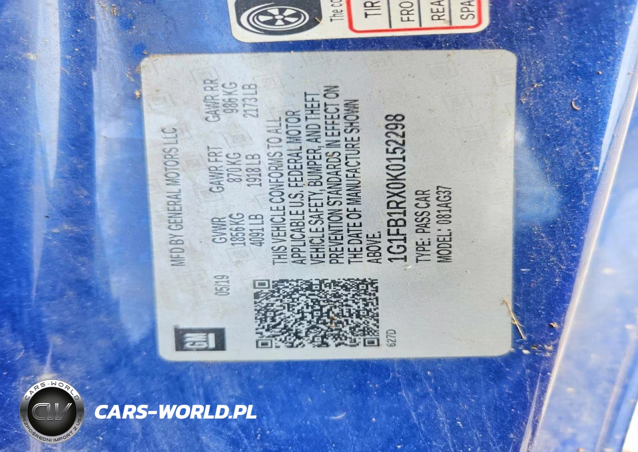 2019 Chevrolet Camaro Ls VIN:1G1FB1RX0K0152298 - 12