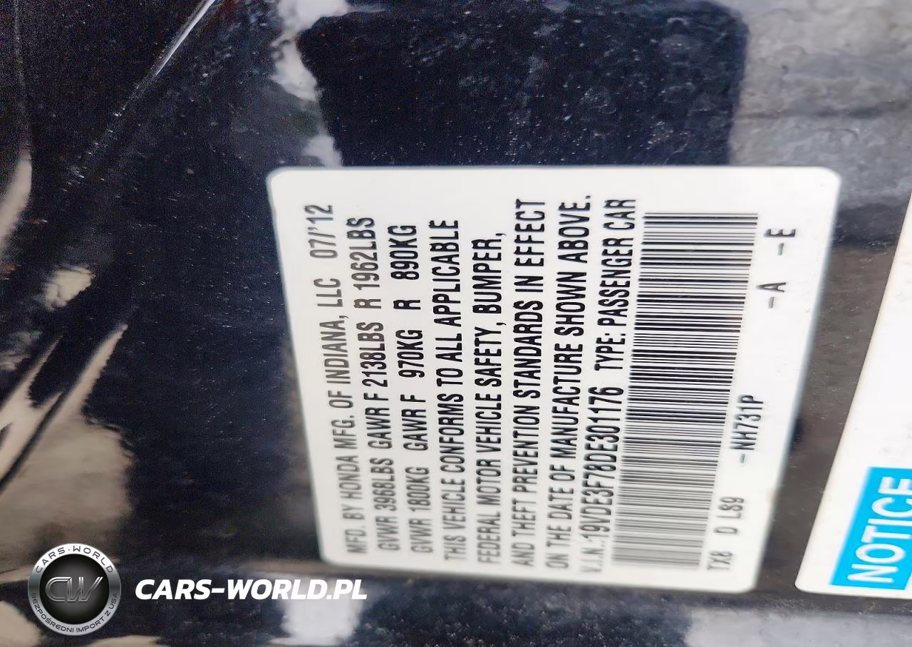 2013 Acura Ilx Hybrid 1.5L VIN:19VDE3F78DE301176 - 13
