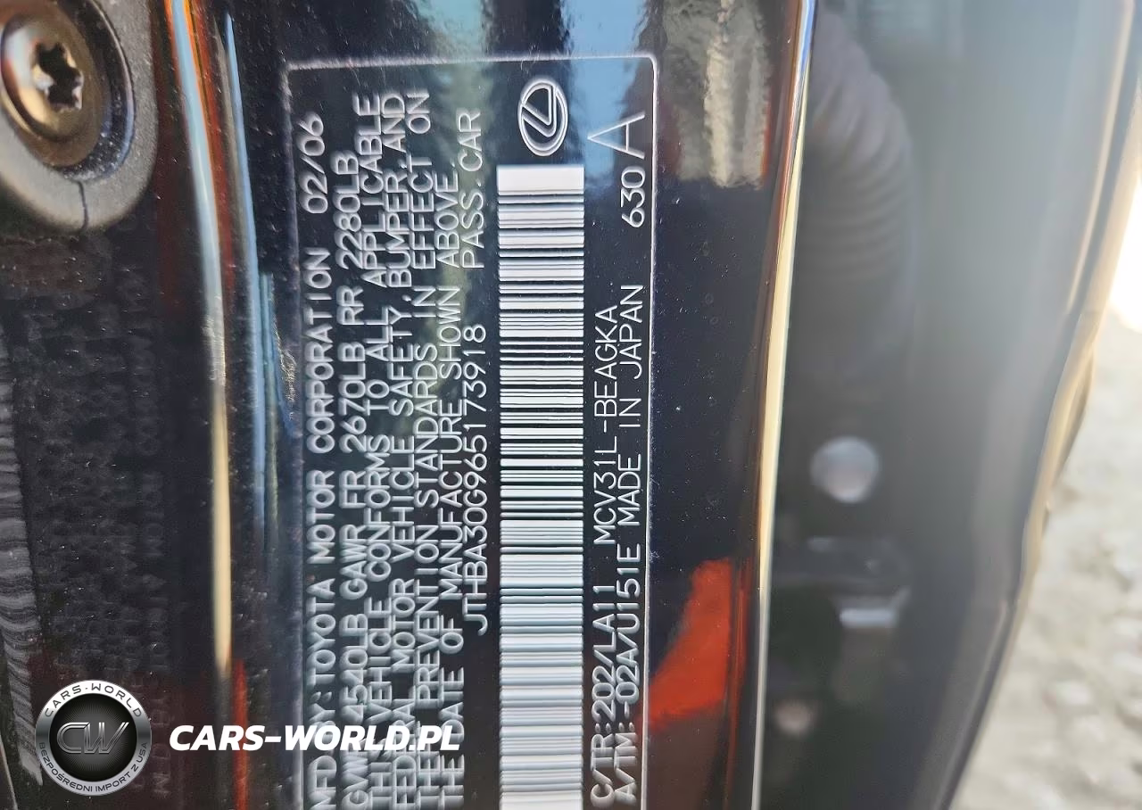 2006 Lexus Es 330 VIN:JTHBA30G965173918 - 13