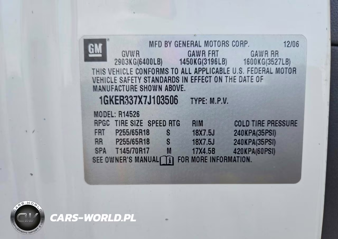 2007 GMC Acadia Slt-2 VIN:1GKER337X7J103506 - 13