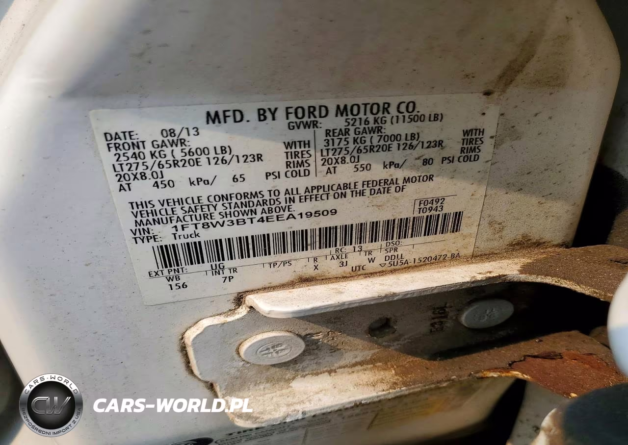 2014 Ford F350 Super Duty VIN:1FT8W3BT4EEA19509 - 12
