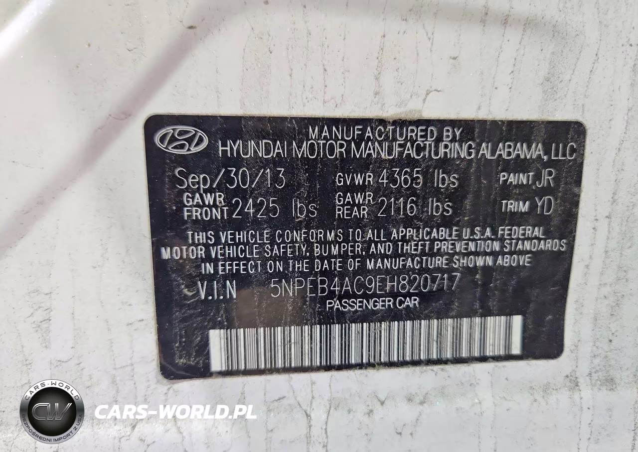 2014 Hyundai Sonata Gls VIN:5NPEB4AC9EH820717 - 12