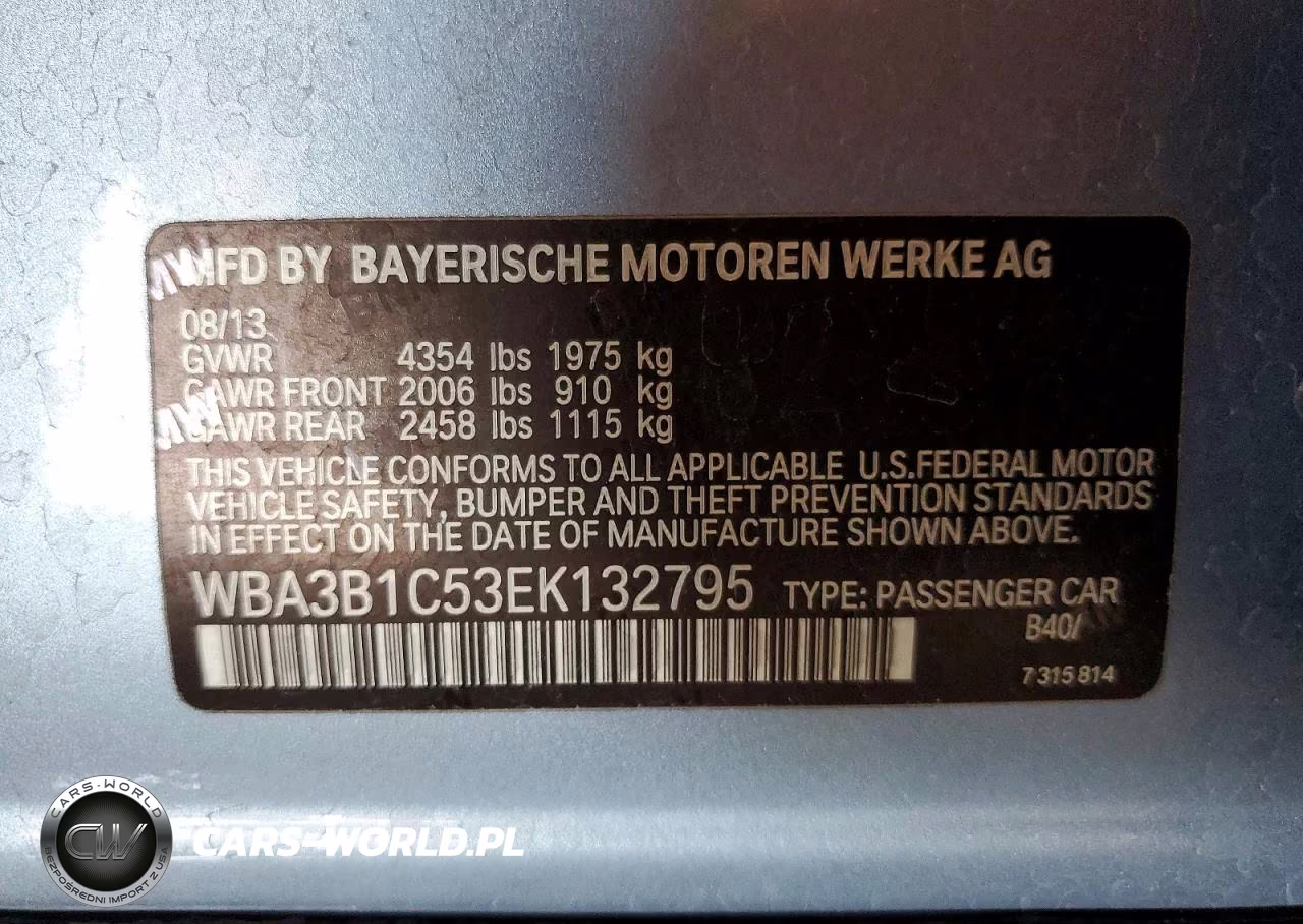 2014 BMW 320 I VIN:WBA3B1C53EK132795 - 12