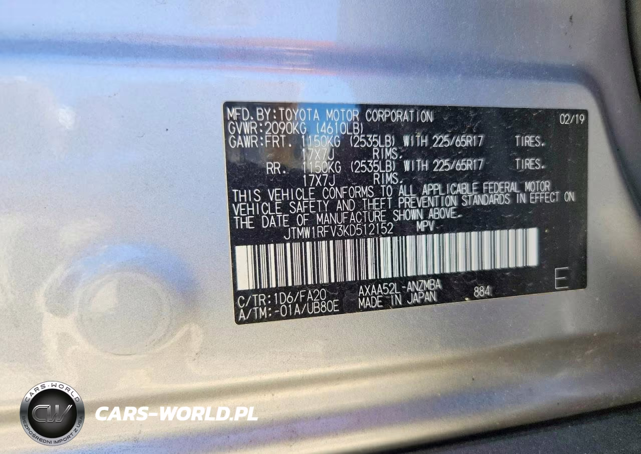2019 Toyota Rav4 Xle VIN:JTMW1RFV3KD512152 - 14