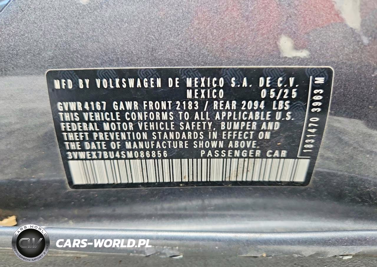 2025 Volkswagen Jetta Se VIN:3VWEX7BU4SM086856 - 12