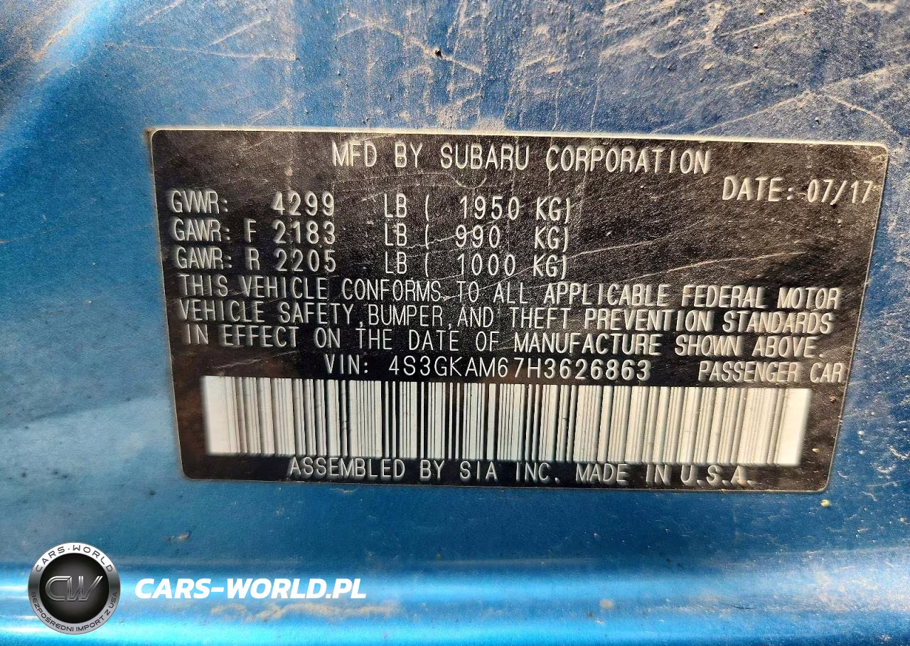 2017 Subaru Impreza Sport VIN:4S3GKAM67H3626863 - 13