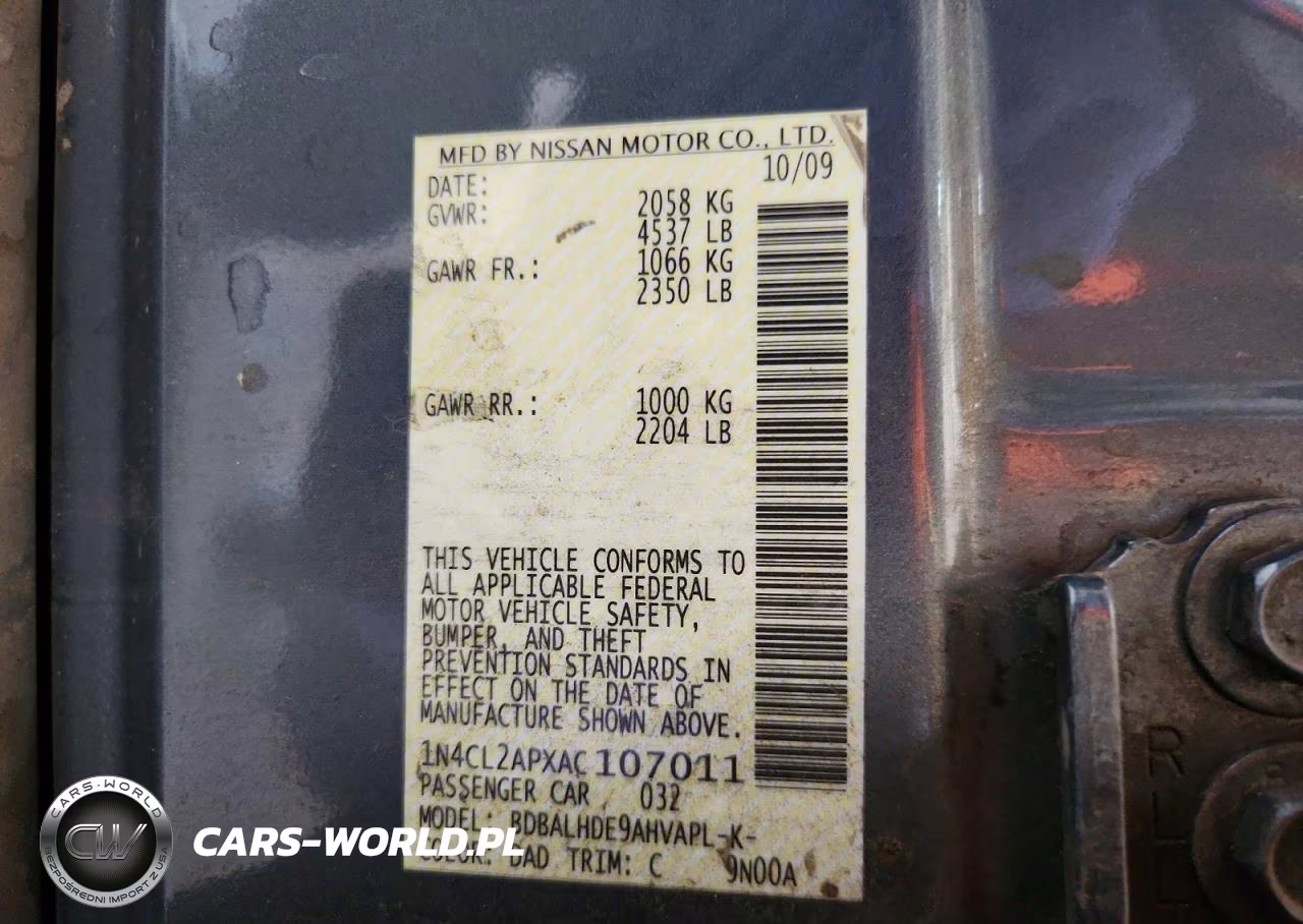 2010 Nissan Altima Hybrid VIN:1N4CL2APXAC107011 - 12