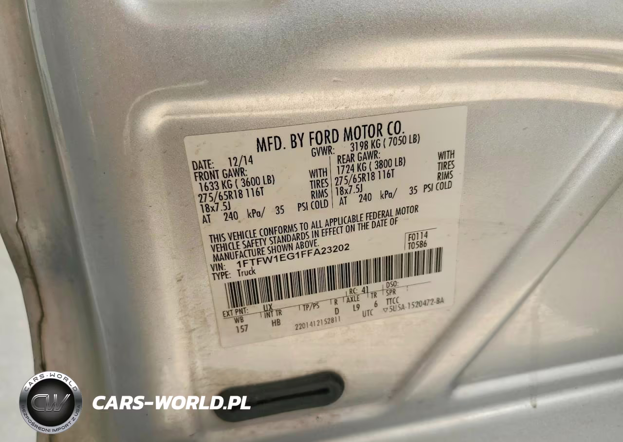 2015 Ford F150 Supercrew VIN:1FTFW1EG1FFA23202 - 12