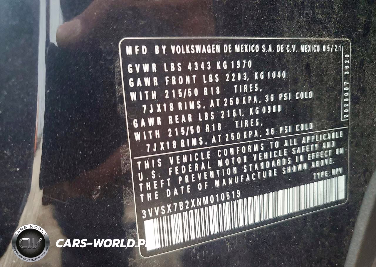 2022 Volkswagen Taos Se VIN:3VVSX7B2XNM010519 - 12