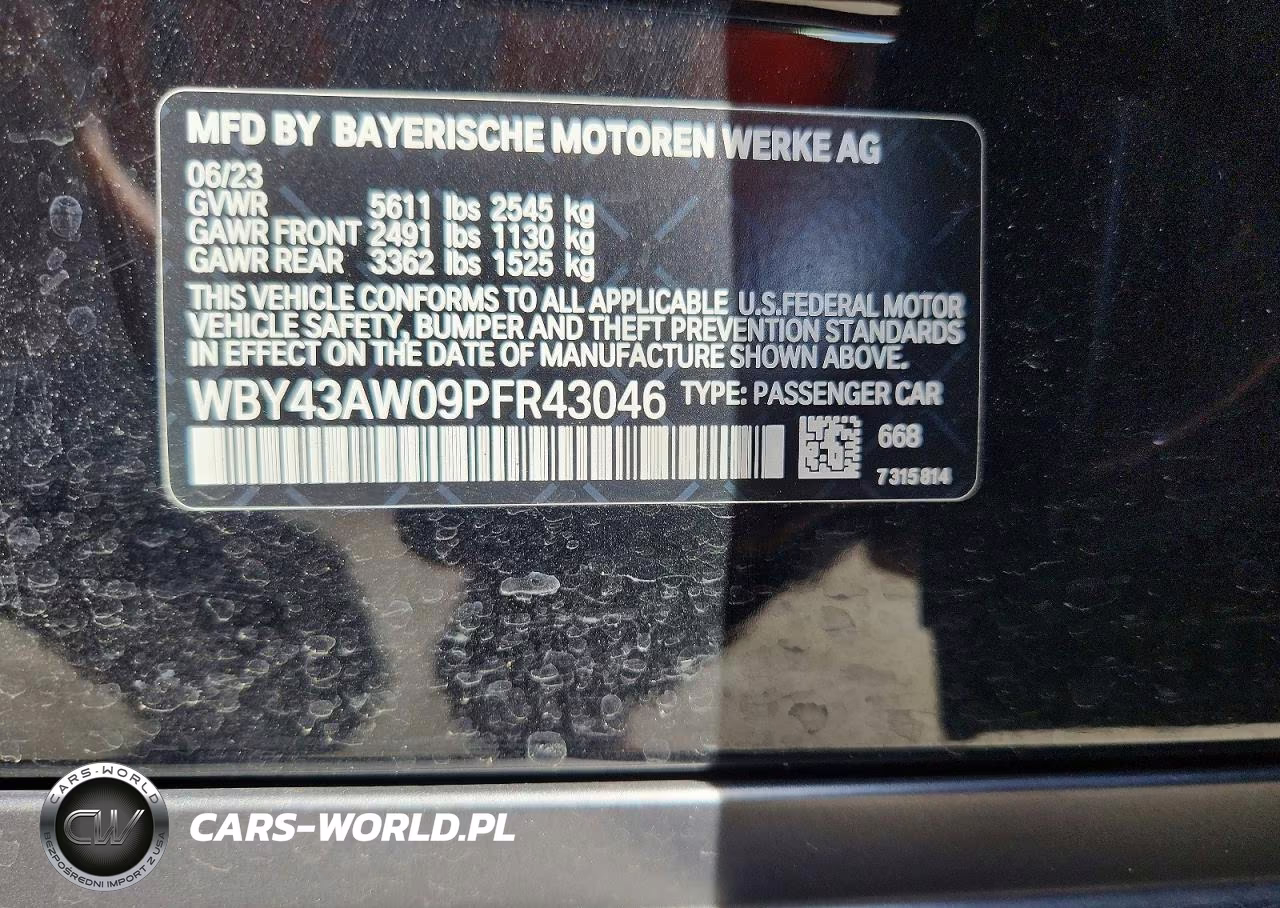 2023 BMW I4 Edrive 35 VIN:WBY43AW09PFR43046 - 13