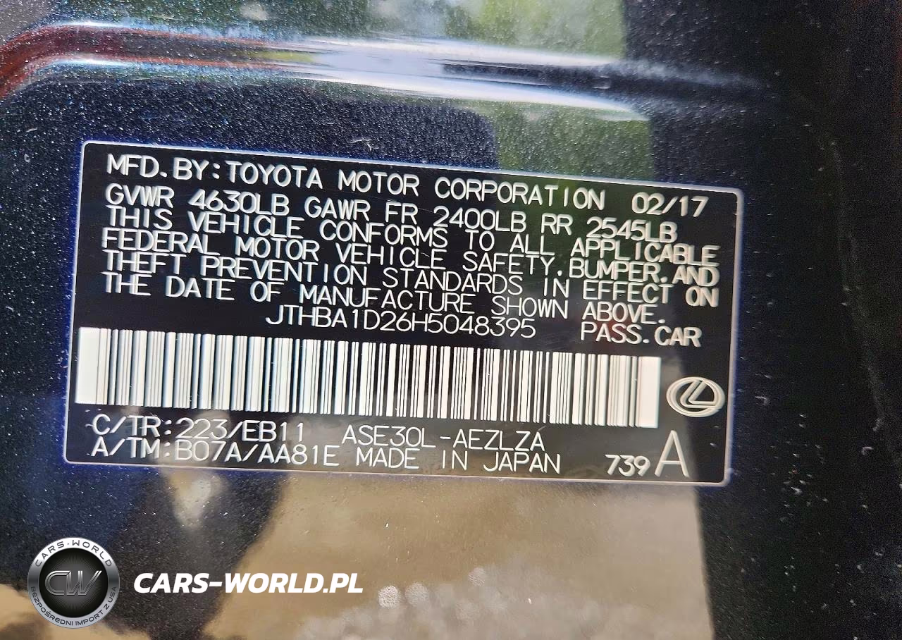 2017 Lexus Is 200T VIN:JTHBA1D26H5048395 - 12