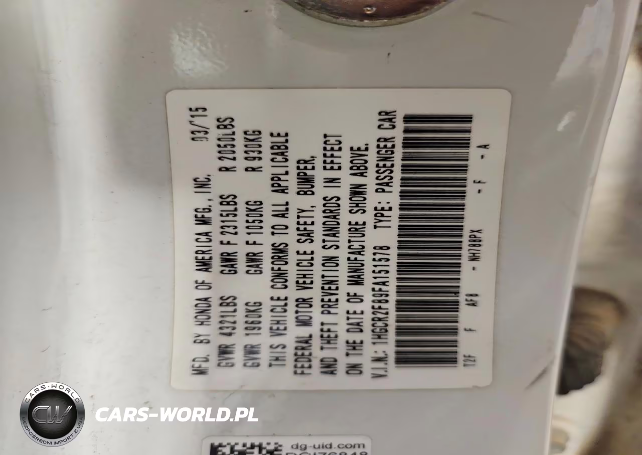 2015 Honda Accord Exl VIN:1HGCR2F89FA151578 - 13