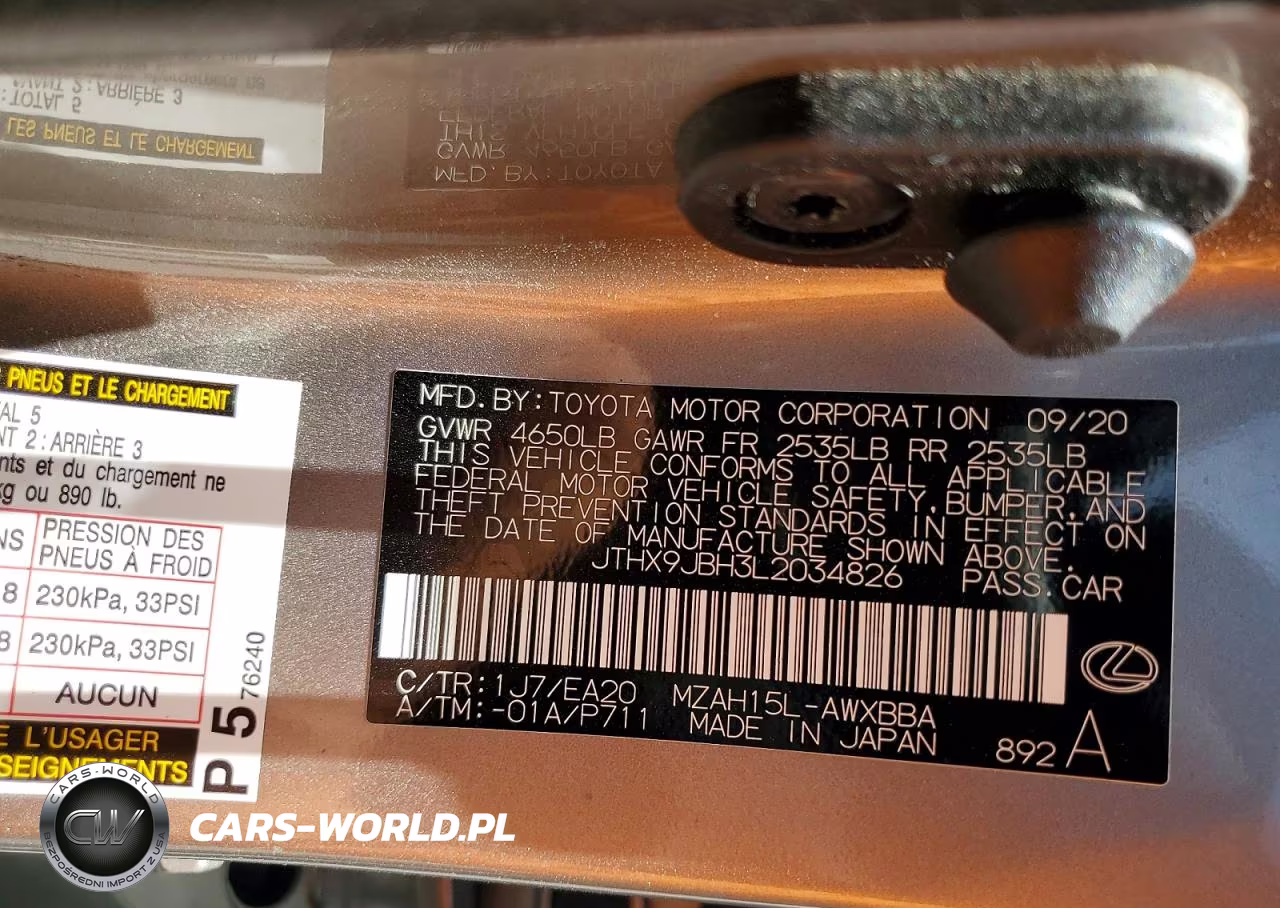 2020 Lexus Ux 250H VIN:JTHX9JBH3L2034826 - 12