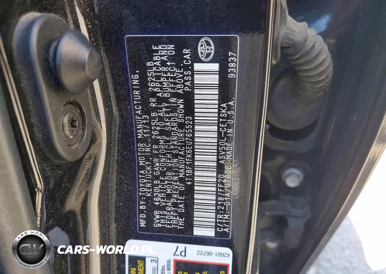 2014 Toyota Camry Se VIN:4T1BF1FK6EU765523 - 13