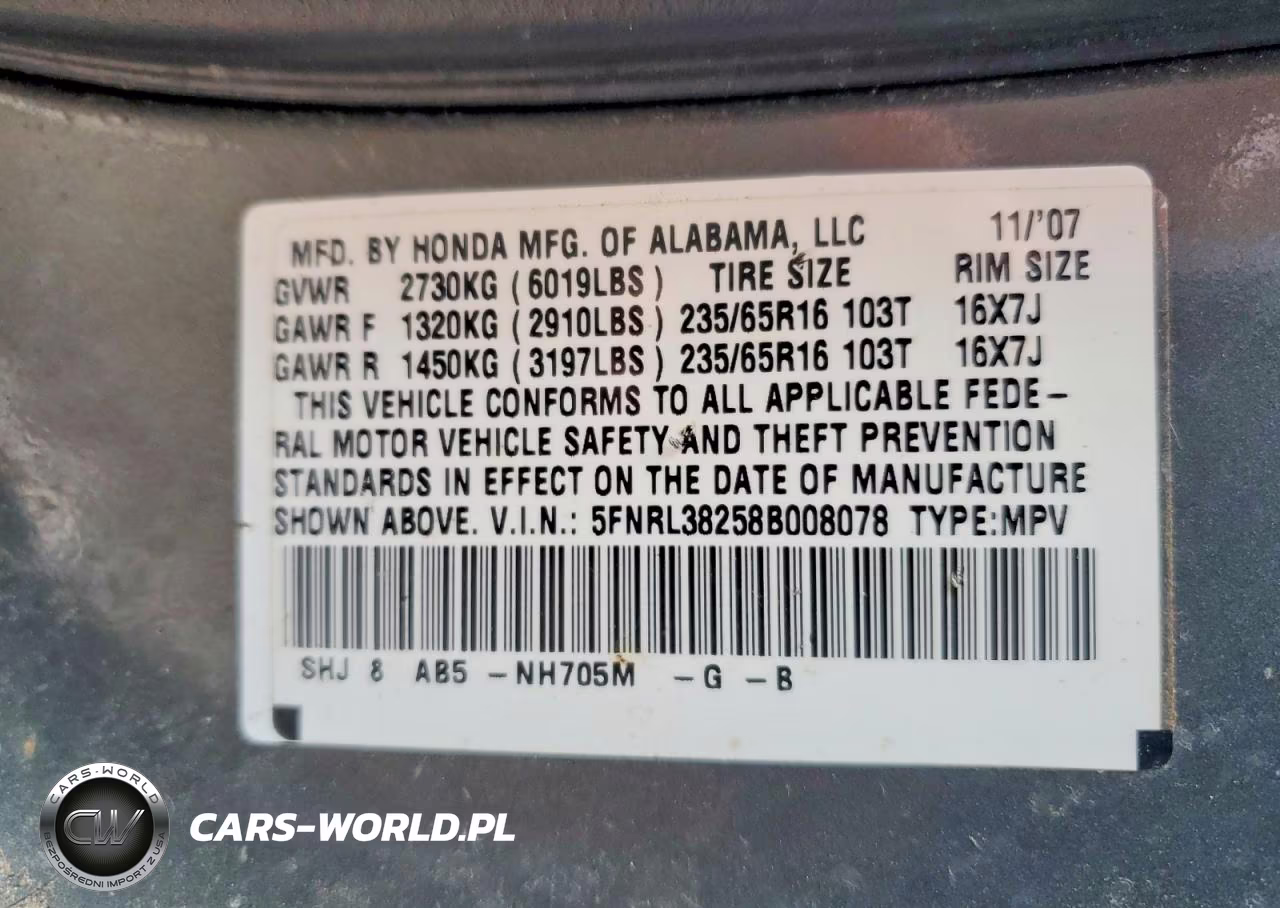 2008 Honda Odyssey Lx VIN:5FNRL38258B008078 - 13