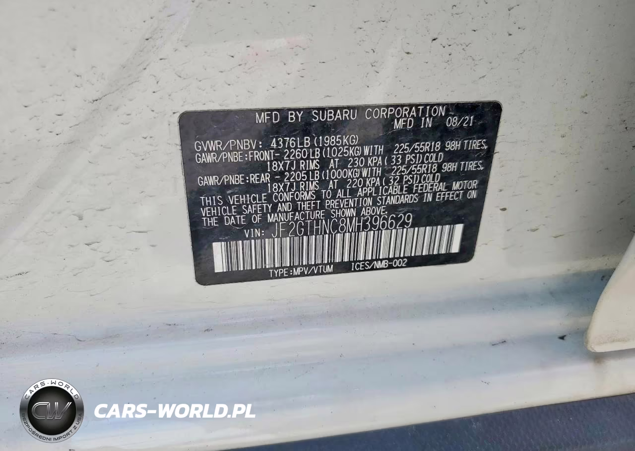 2021 Subaru Crosstrek Limited VIN:JF2GTHNC8MH396629 - 12