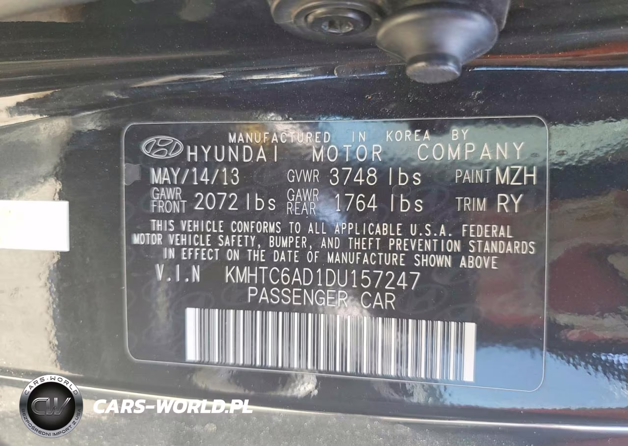 2013 Hyundai Veloster Base VIN:KMHTC6AD1DU157247 - 13