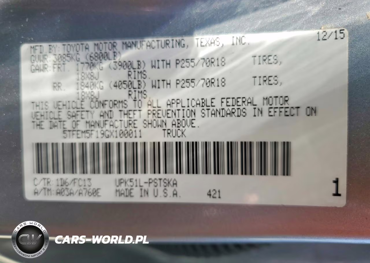 2016 Toyota Tundra Crewmax Sr5 VIN:5TFEM5F19GX100011 - 12
