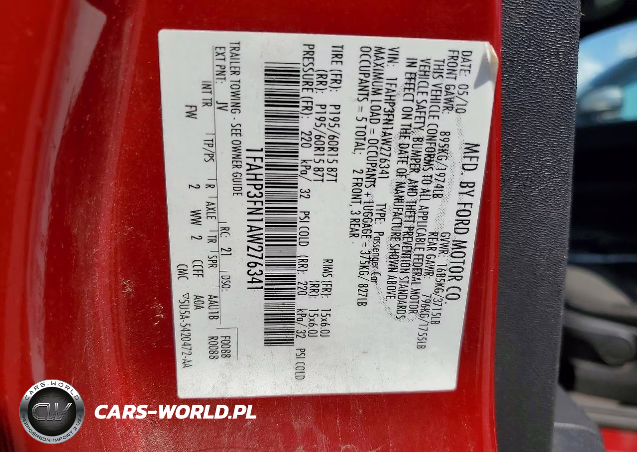 2010 Ford Focus Se VIN:1FAHP3FN1AW276341 - 12