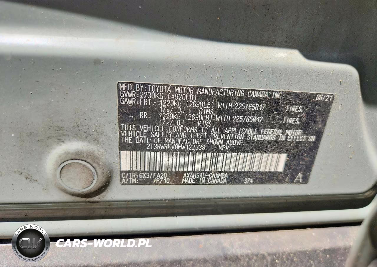2021 Toyota Rav4 Xle VIN:2T3RWRFV0MW122338 - 14