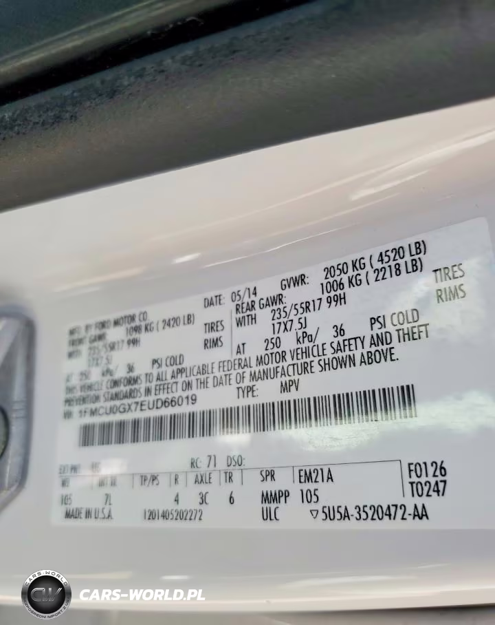 2014 Ford Escape Se VIN:1FMCU0GX7EUD66019 - 12