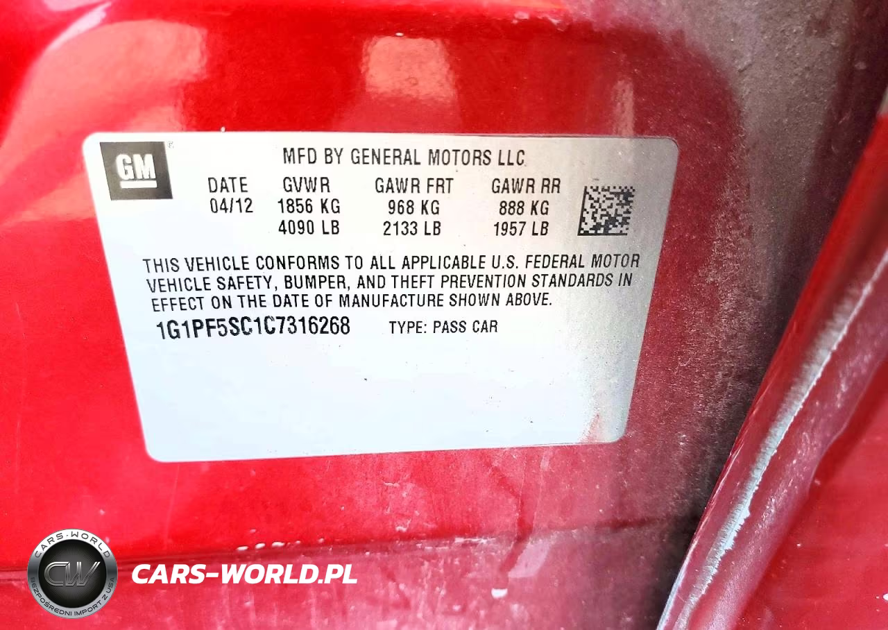 2012 Chevrolet Cruze Lt VIN:1G1PF5SC1C7316268 - 12