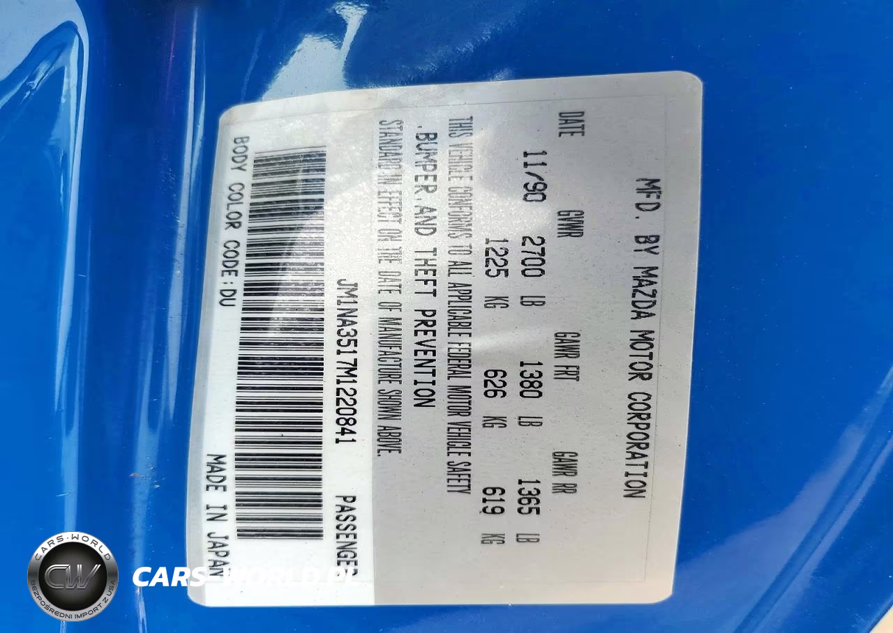 1991 Mazda Mx-5 Miata VIN:JM1NA3517M1220841 - 12