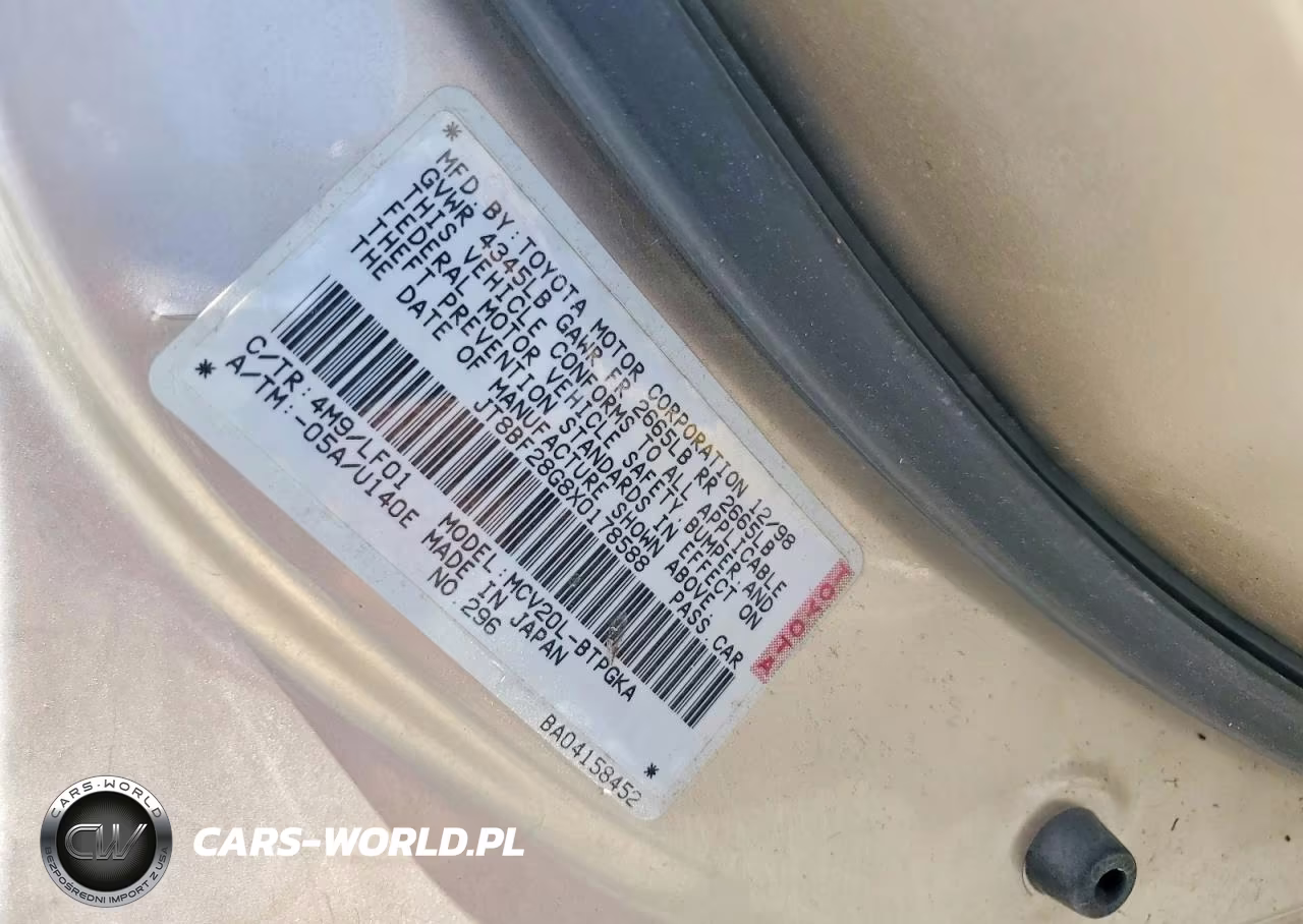1999 Lexus Es 300 VIN:JT8BF28G8X0178588 - 12