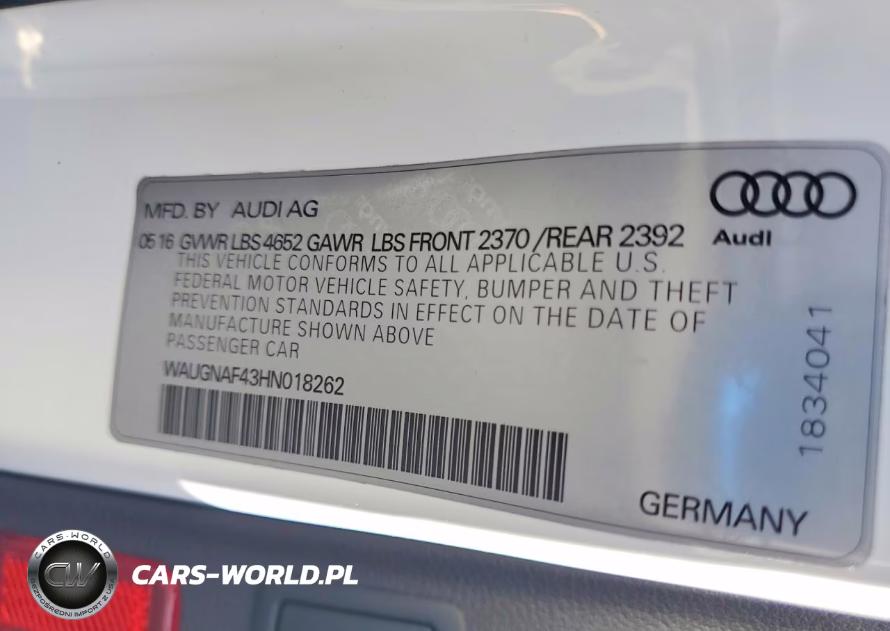 2017 Audi A4 Premium VIN:WAUGNAF43HN018262 - 12