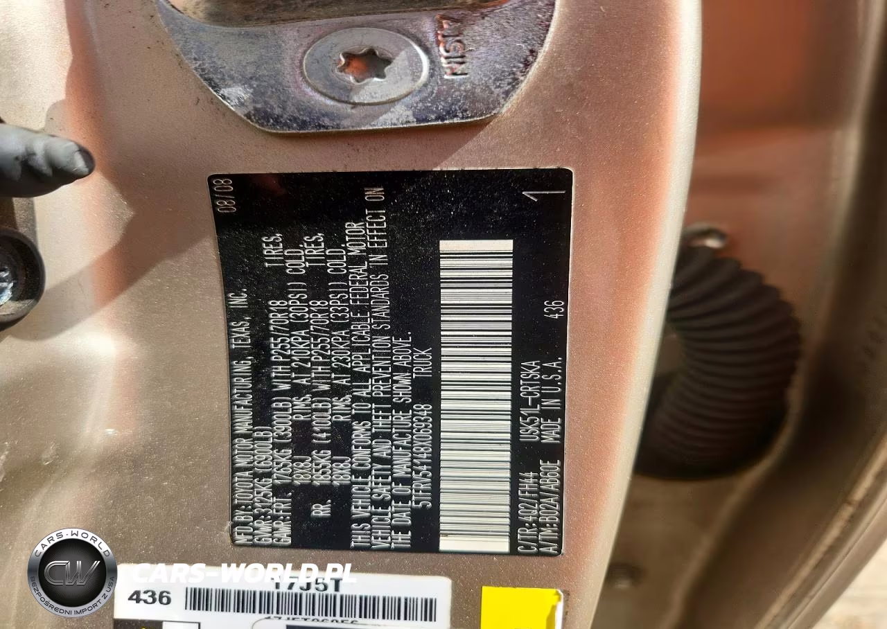 2008 Toyota Tundra Grade VIN:5TFRV54148X069348 - 12