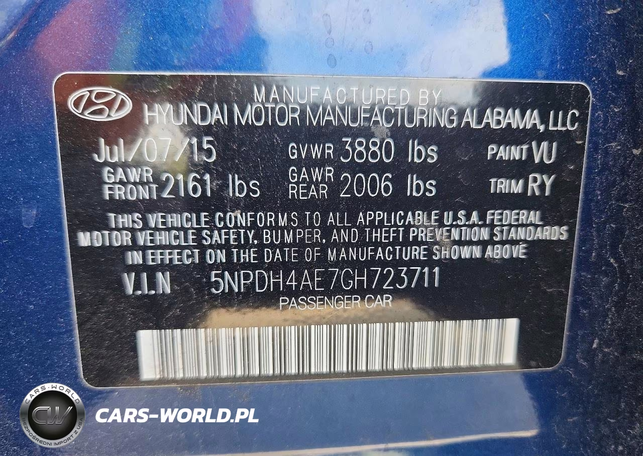 2016 Hyundai Elantra Value Edition VIN:5NPDH4AE7GH723711 - 13