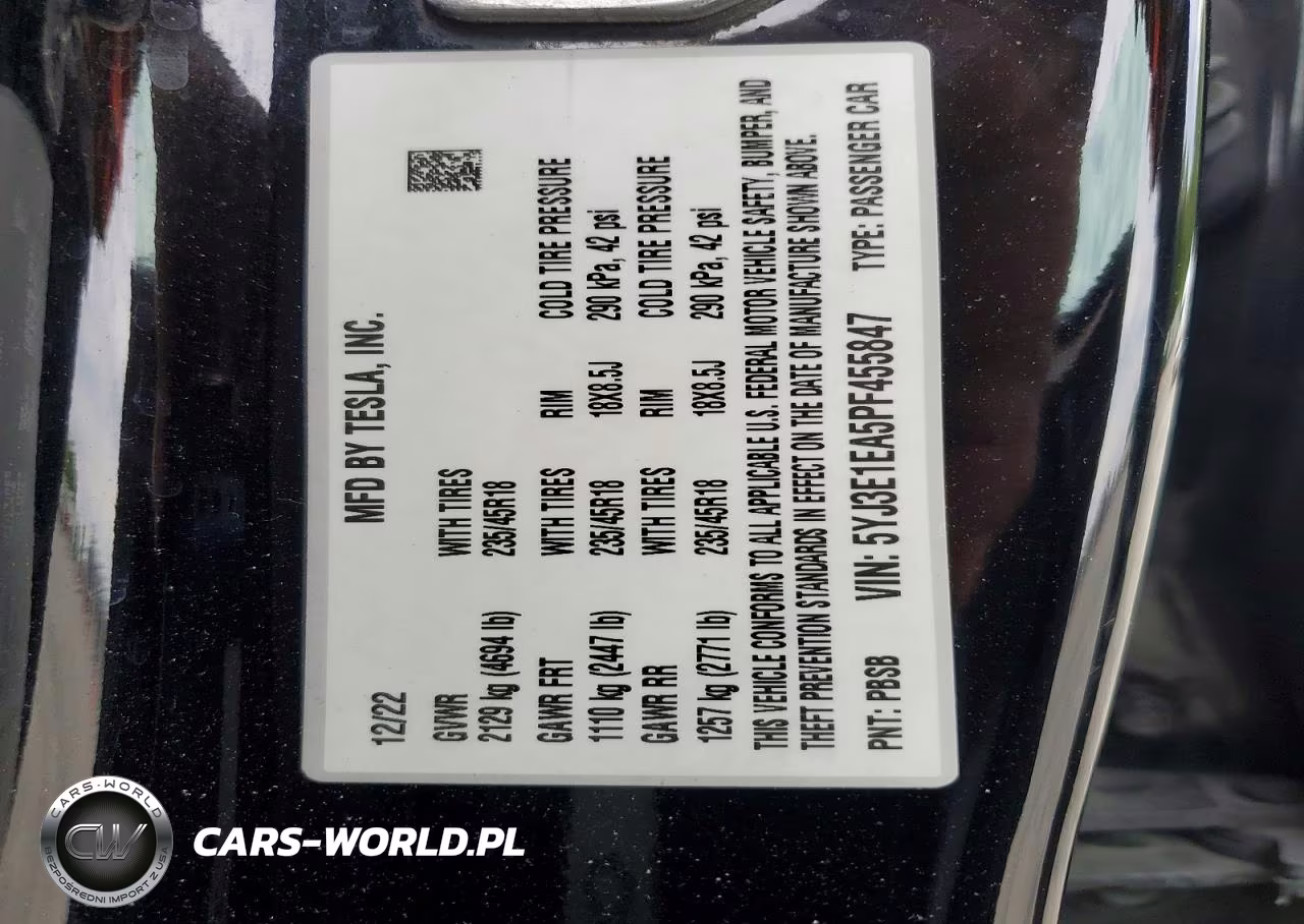 2023 Tesla Model 3 VIN:5YJ3E1EA5PF455847 - 12