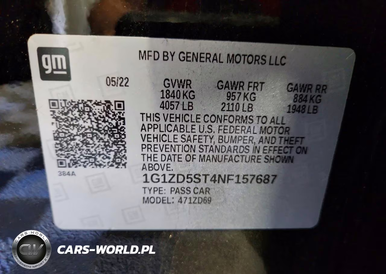 2022 Chevrolet Malibu Lt VIN:1G1ZD5ST4NF157687 - 12