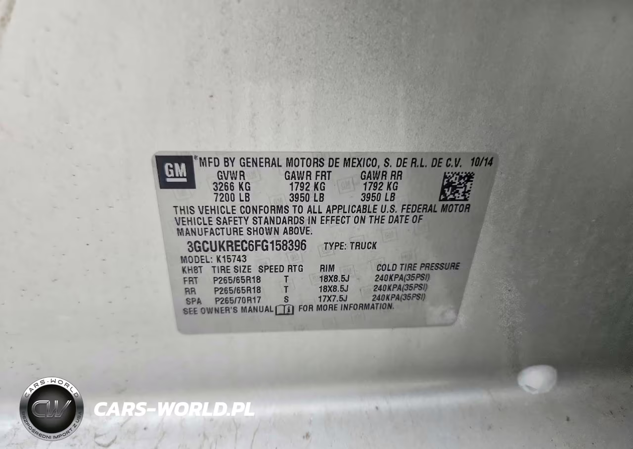2015 Chevrolet Silverado K1500 Lt VIN:3GCUKREC6FG158396 - 12