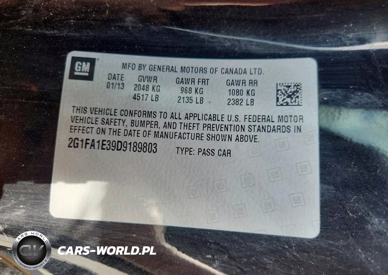 2013 Chevrolet Camaro Ls VIN:2G1FA1E39D9189803 - 12