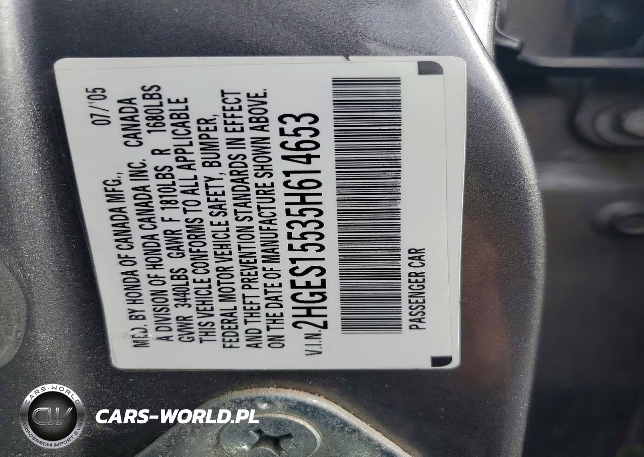 2005 Honda Civic Lx VIN:2HGES15535H614653 - 12