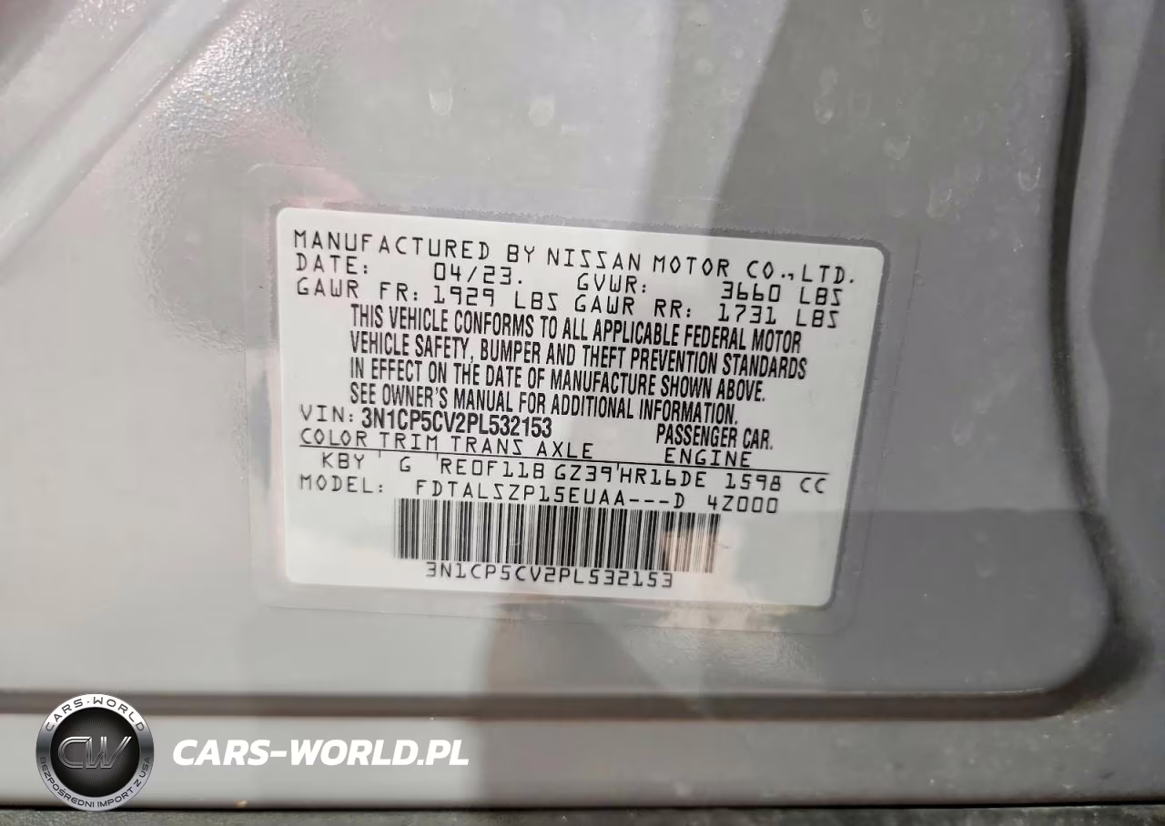 2023 Nissan Kicks Sv VIN:3N1CP5CV2PL532153 - 12