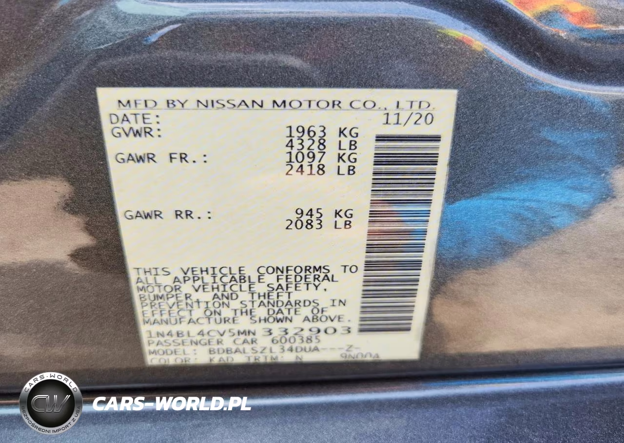 2021 Nissan Altima Sr VIN:1N4BL4CV5MN332903 - 13
